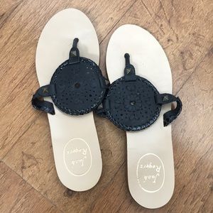 Jack Rogers Black Braided Sandals Size 7